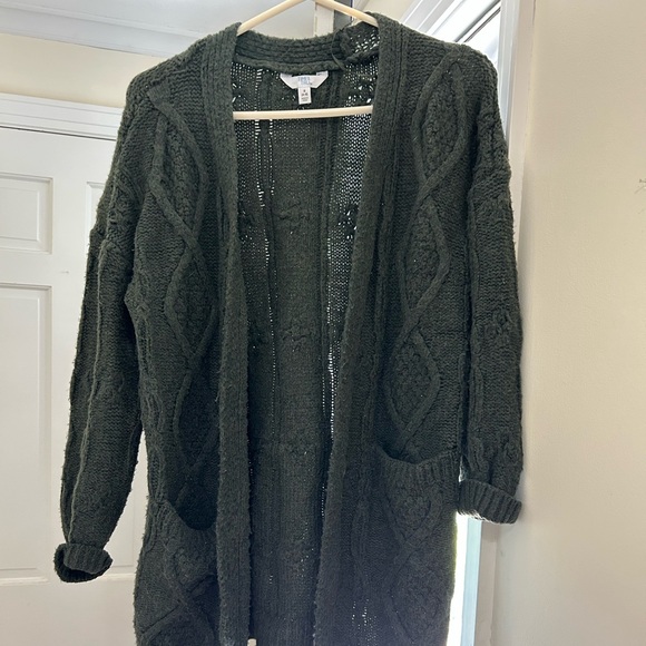 Cozy Time and True Green Cable Knit Cardigan small - Picture 1 of 2